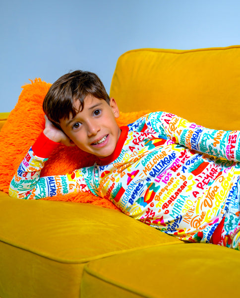 "Seguimos Reyando"  Kids Christmas long pajama set