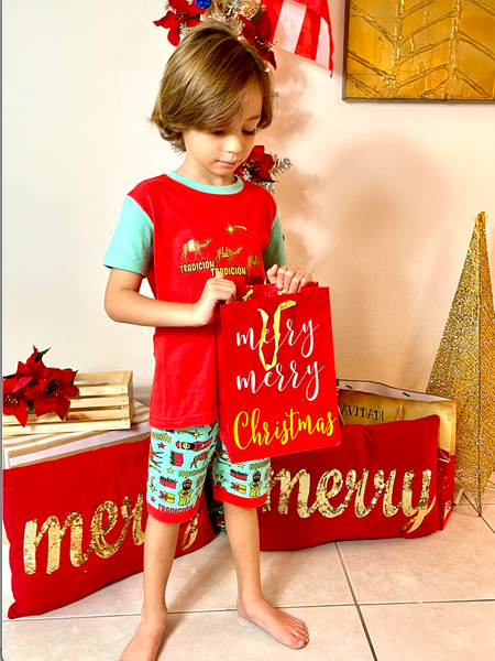 "A Reyar" Kids Christmas short pajama set
